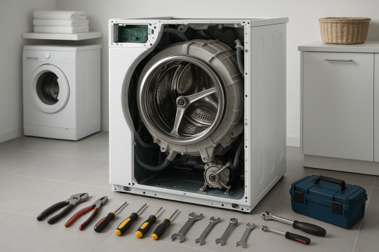 20251029_1747_Disassembled Washing Machine_simple_compose_01k8r6wy2nf8wac1rj676vw0j3